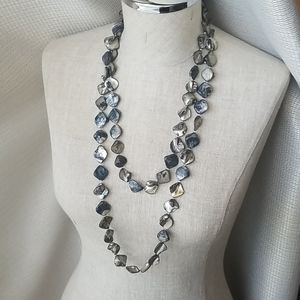 Iridescent shell beaded necklace